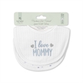 Newborn bib NATURAL 2pcs with velcro BOY /package/